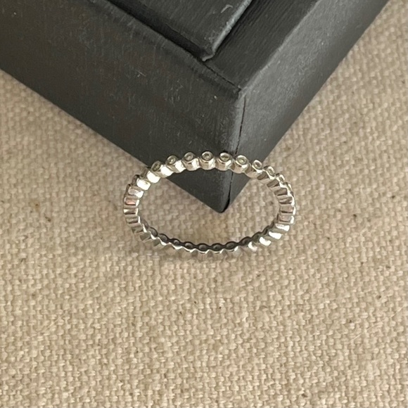 Stone and Strand White Gold White Diamond Bezel Eternity Band - Size 6 - Picture 5 of 7